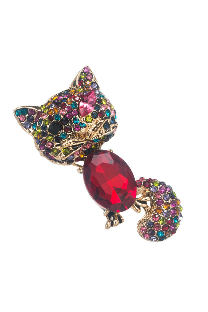 Fox Rhinestone Pin