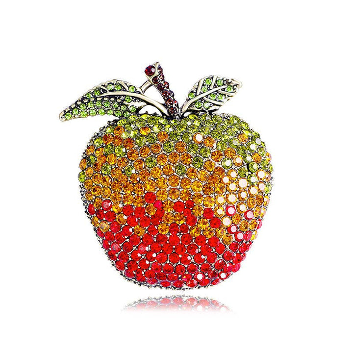 Apple Rhinestone Pin