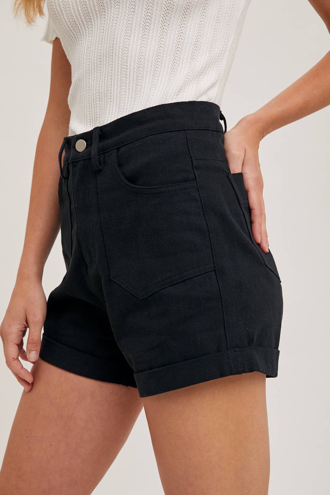 High-Rise Denim Mom Shorts