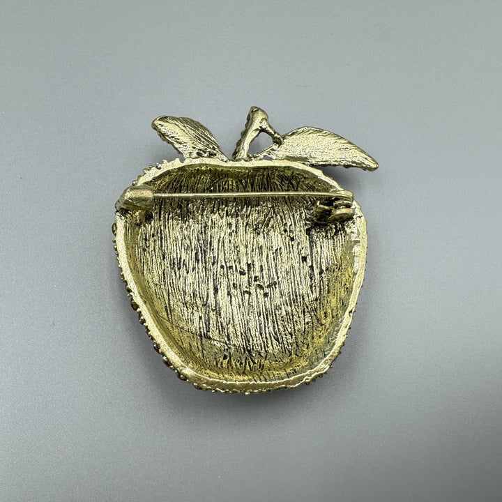 Apple Rhinestone Pin