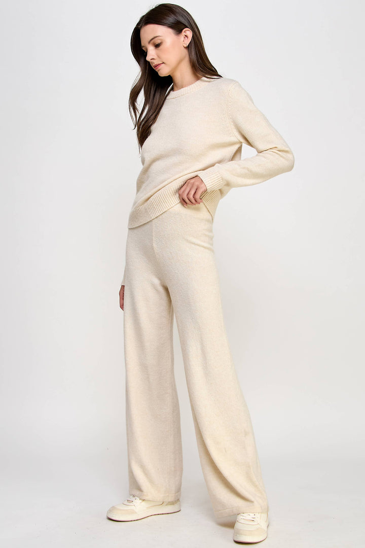 Cozy Knit Lounge Wide Leg Pants