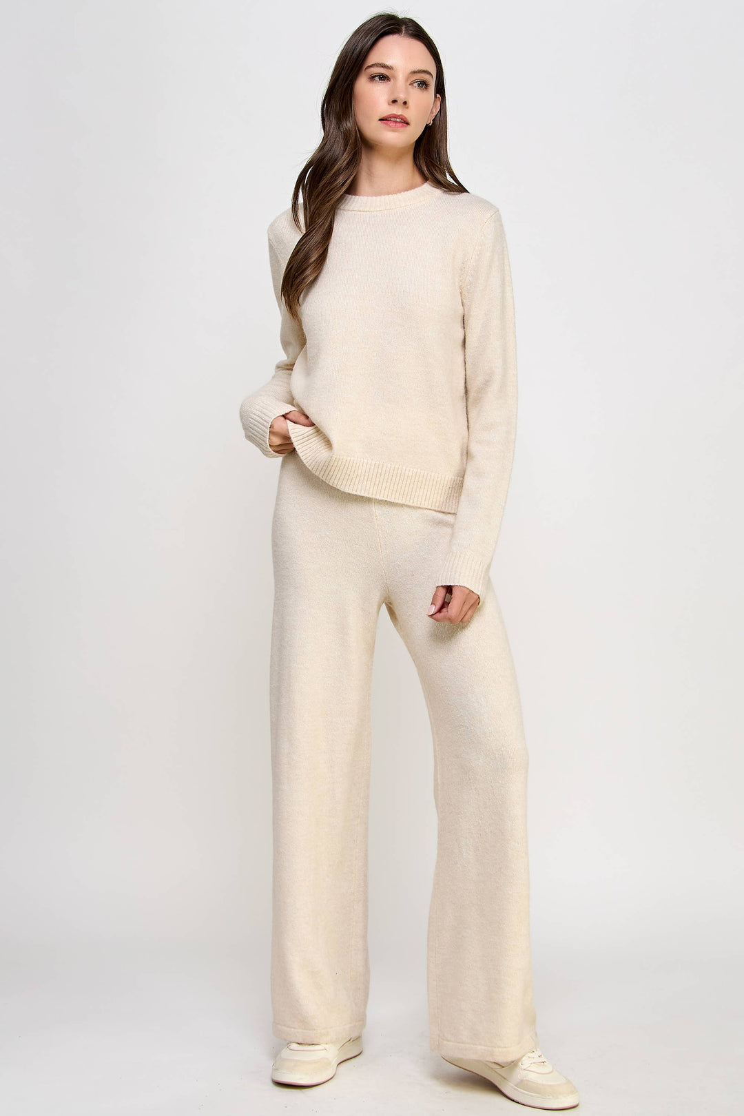 Cozy Knit Lounge Wide Leg Pants