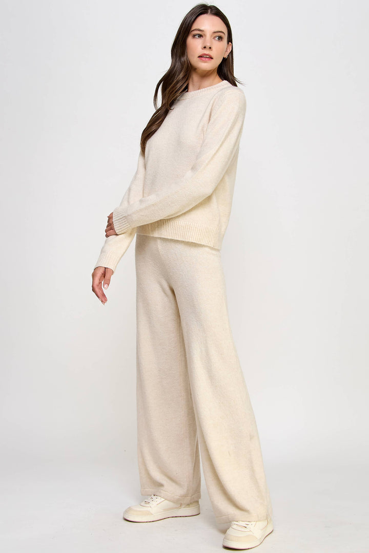 Cozy Knit Lounge Wide Leg Pants