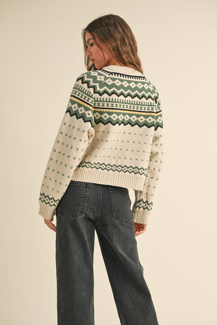 Aztec Pattern Cardigan Sweater