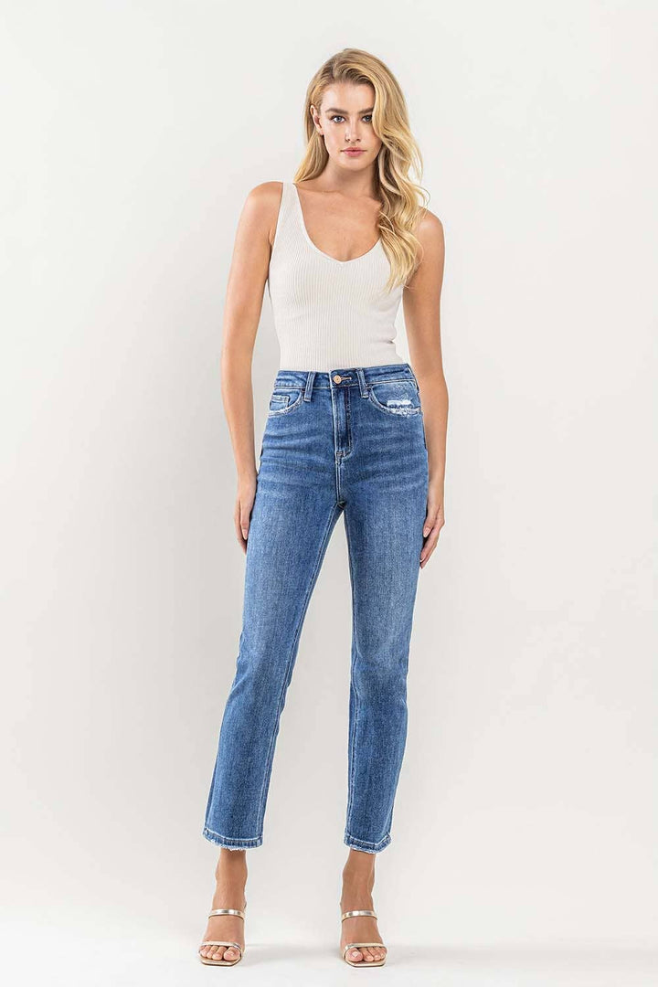 Super High Rise Ankle Slim Straight Jeans