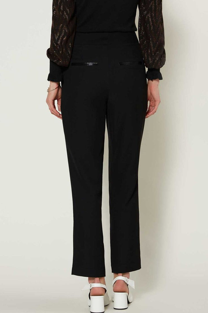 Straight Leg Pants with Satin Pockets