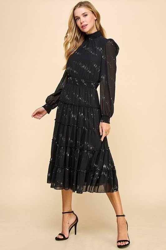 Abstract Print Midi Dress