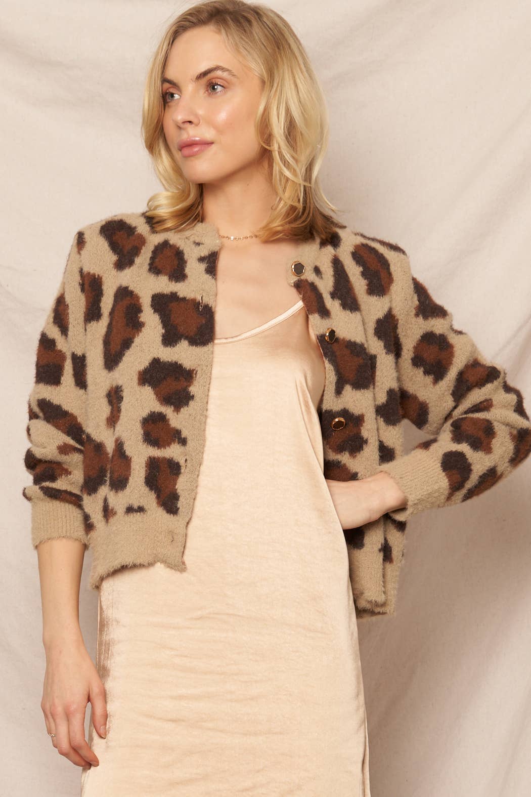 Leopard Print Cardigan Sweater