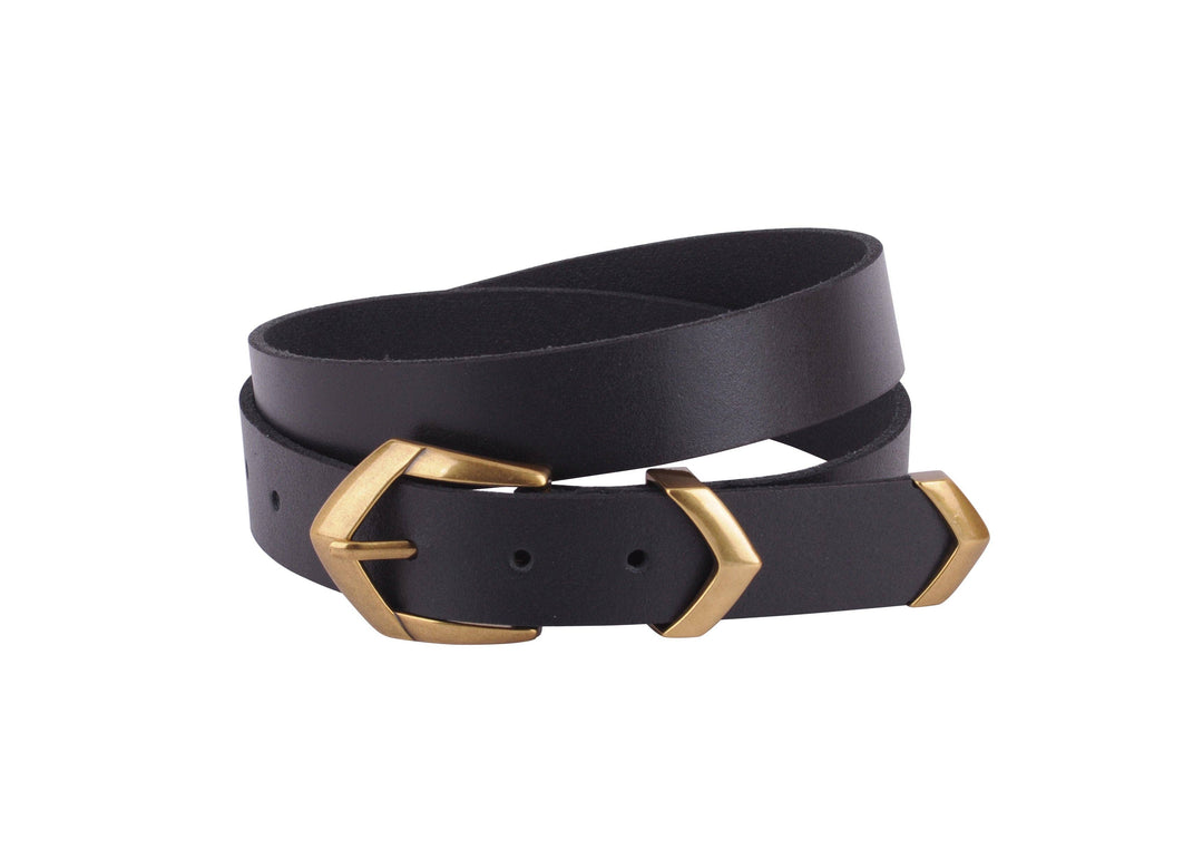 Boho Triangular Buckle Leather Belt Set