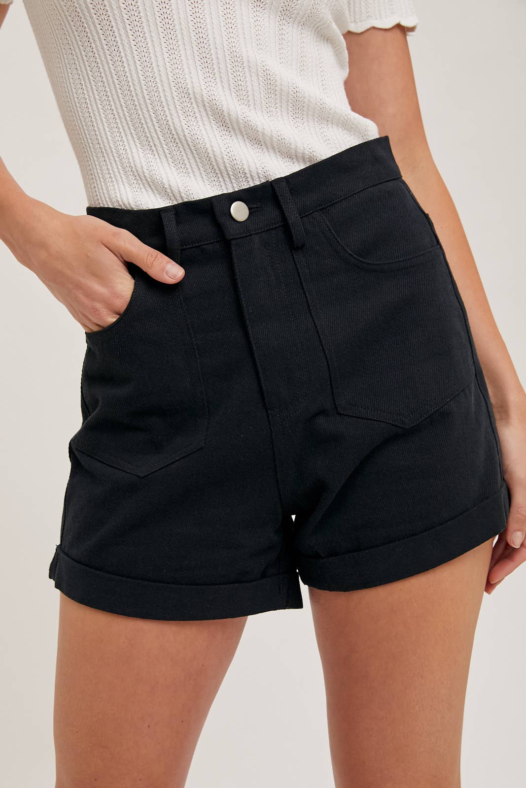 High-Rise Denim Mom Shorts