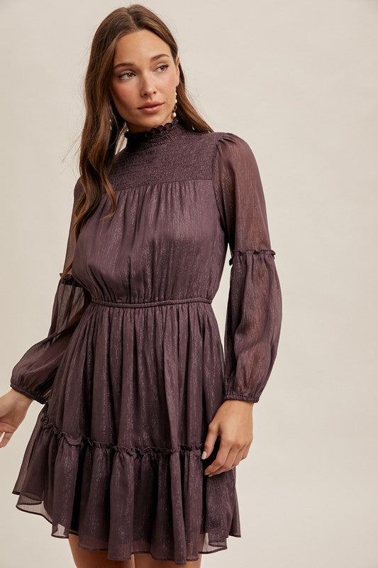 Smocked Ruffle Detail Dress