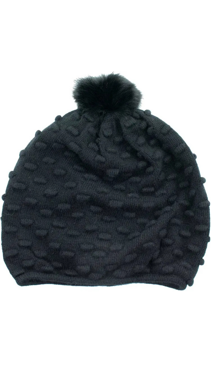 Popcorn Bump Pom Pom Hat