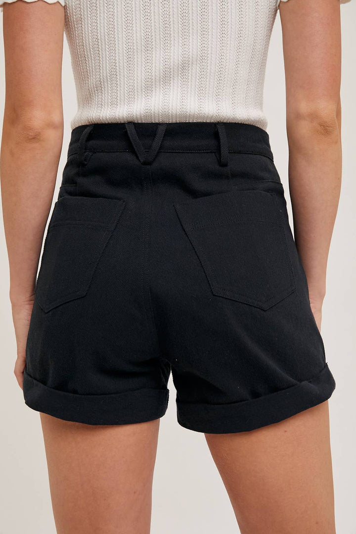 High-Rise Denim Mom Shorts