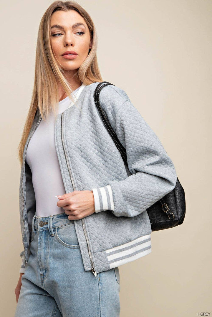 Quilted Ribbed Bomber