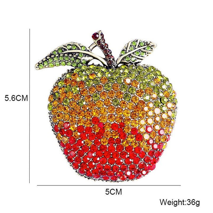 Apple Rhinestone Pin