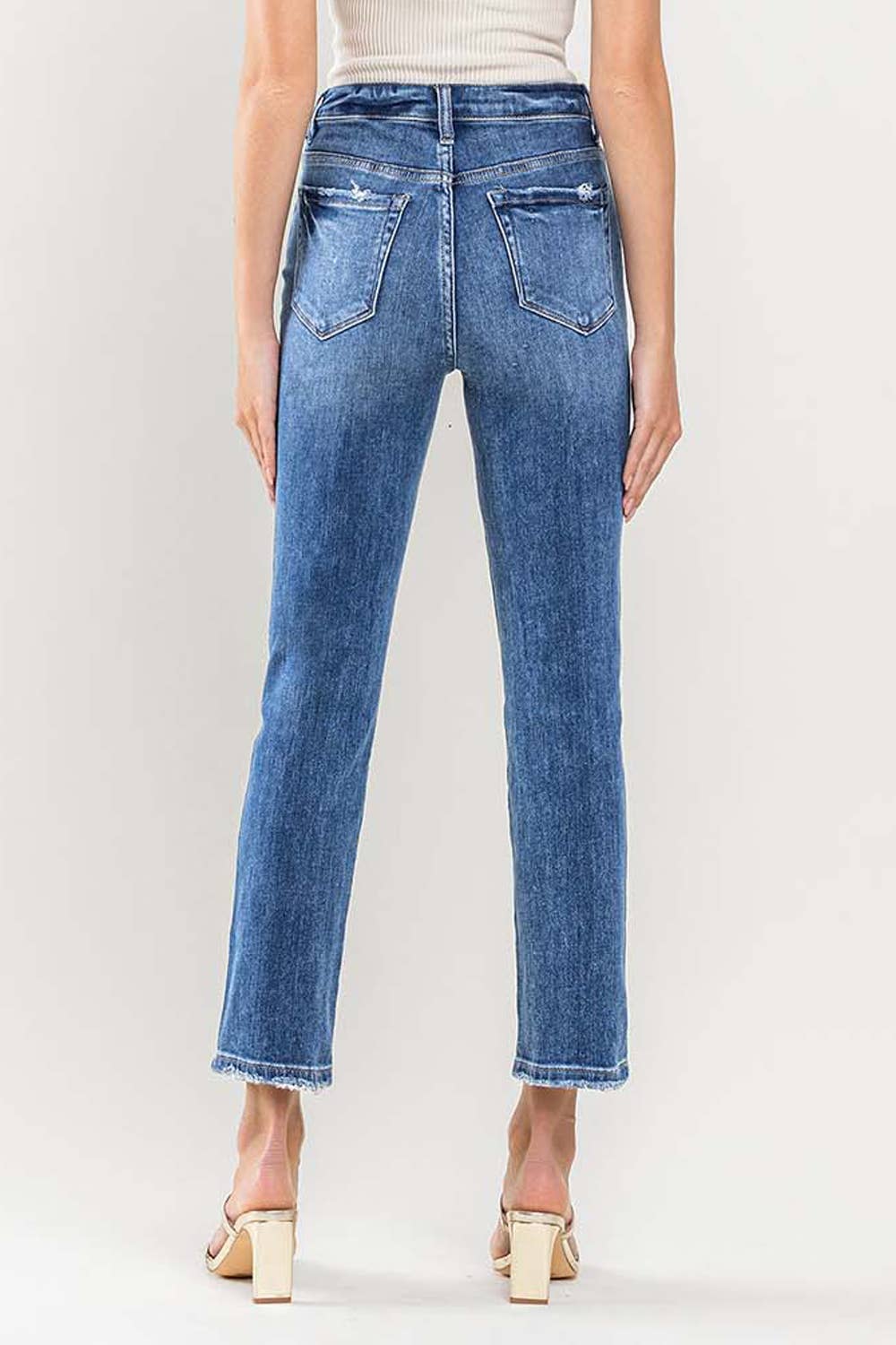 Super High Rise Ankle Slim Straight Jeans