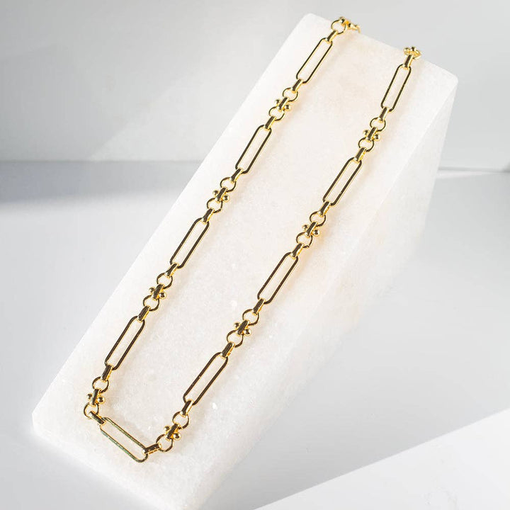 Gilded Gold Toggle Chain Charm Necklace