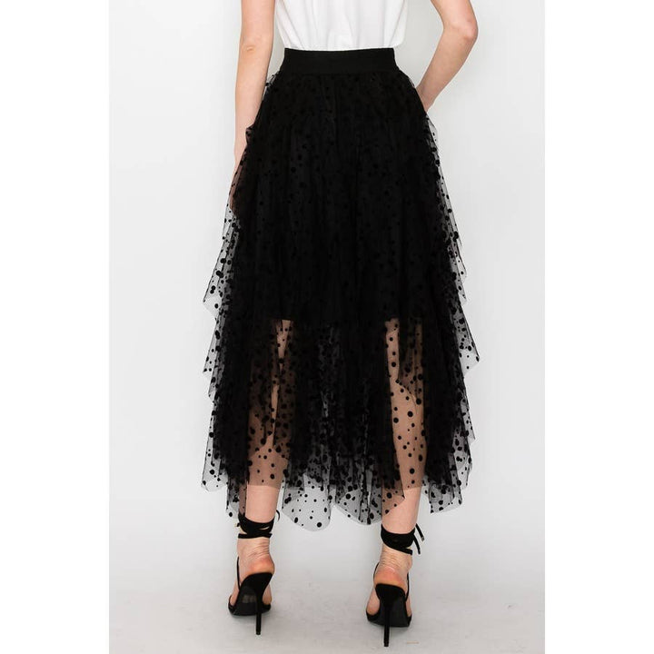 Polka Dot Tulle Long Skirt