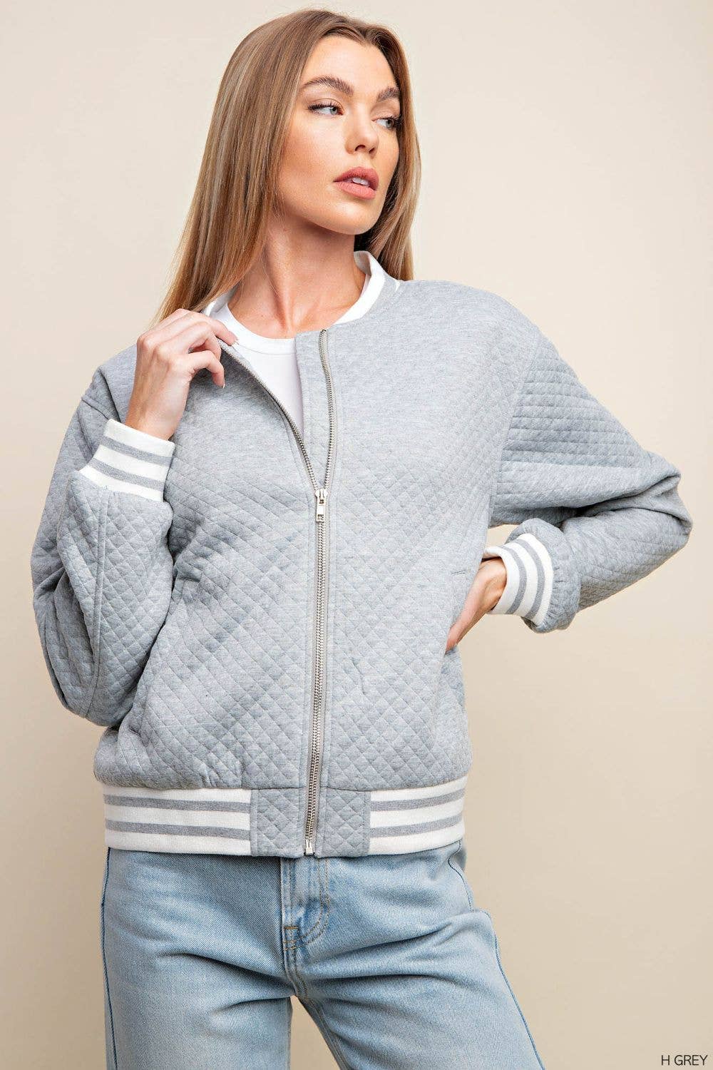 Quilted Ribbed Bomber