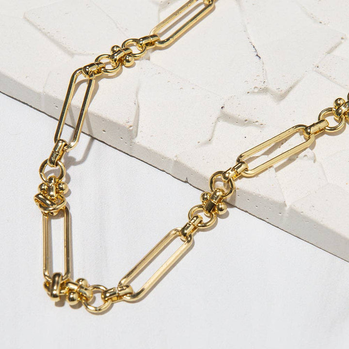 Gilded Gold Toggle Chain Charm Necklace