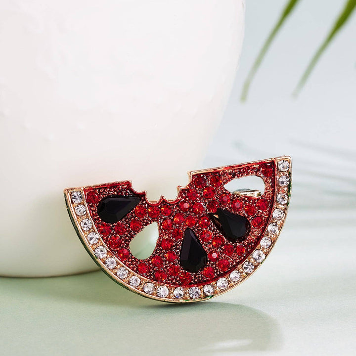 Watermelon Rhinestone Brooches