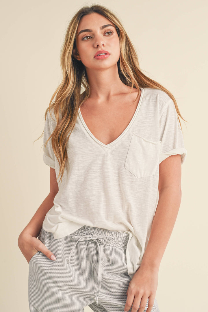 Zoie V-Neck Short Sleeve Top