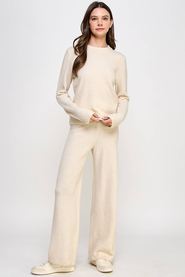 Cozy Knit Lounge Wide Leg Pants