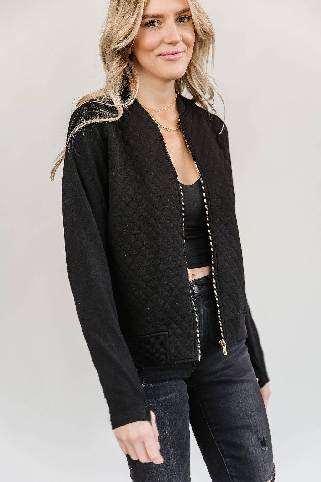 Quilted Bomber Jacket