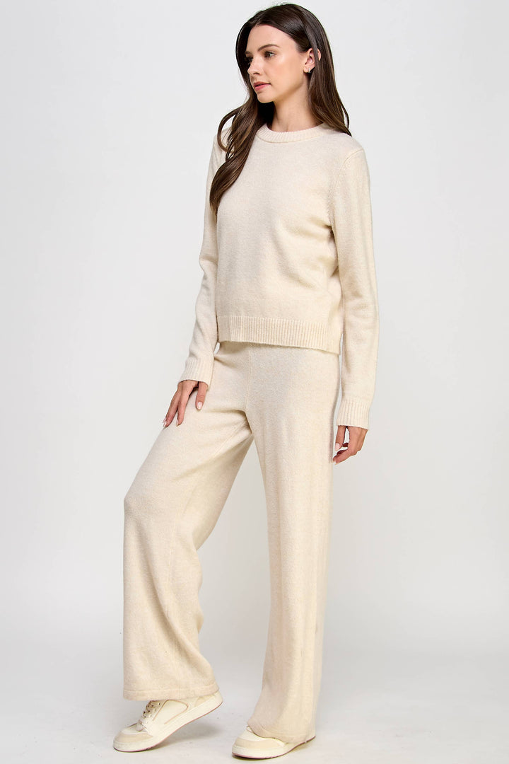 Cozy Knit Lounge Wide Leg Pants