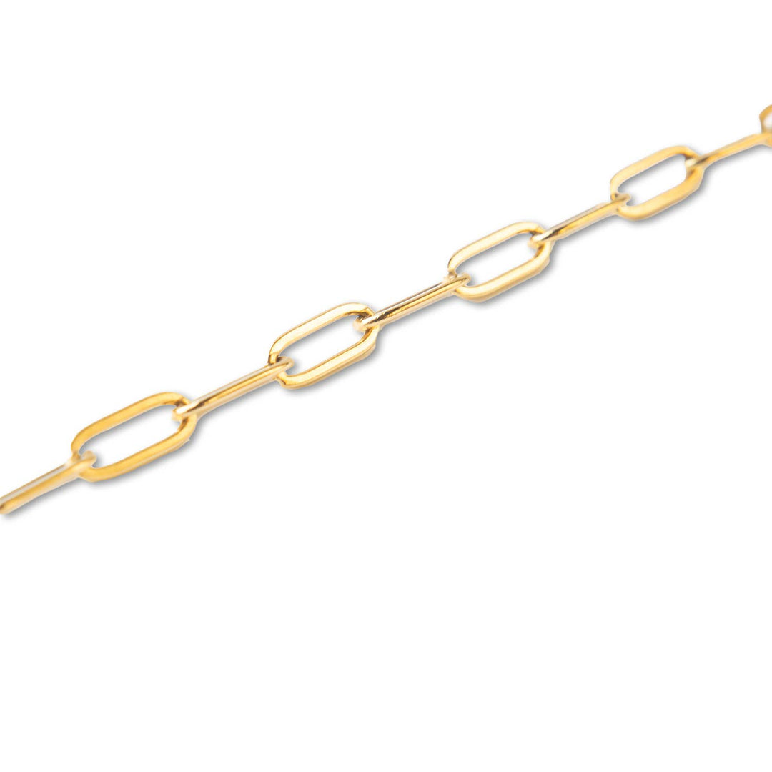 Gold Chain Paperclip Charm Bracelet