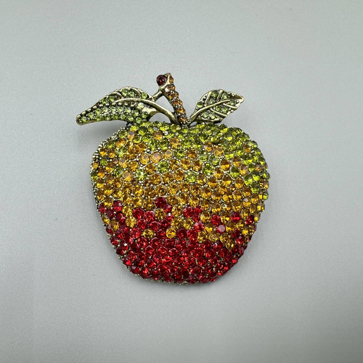 Apple Rhinestone Pin