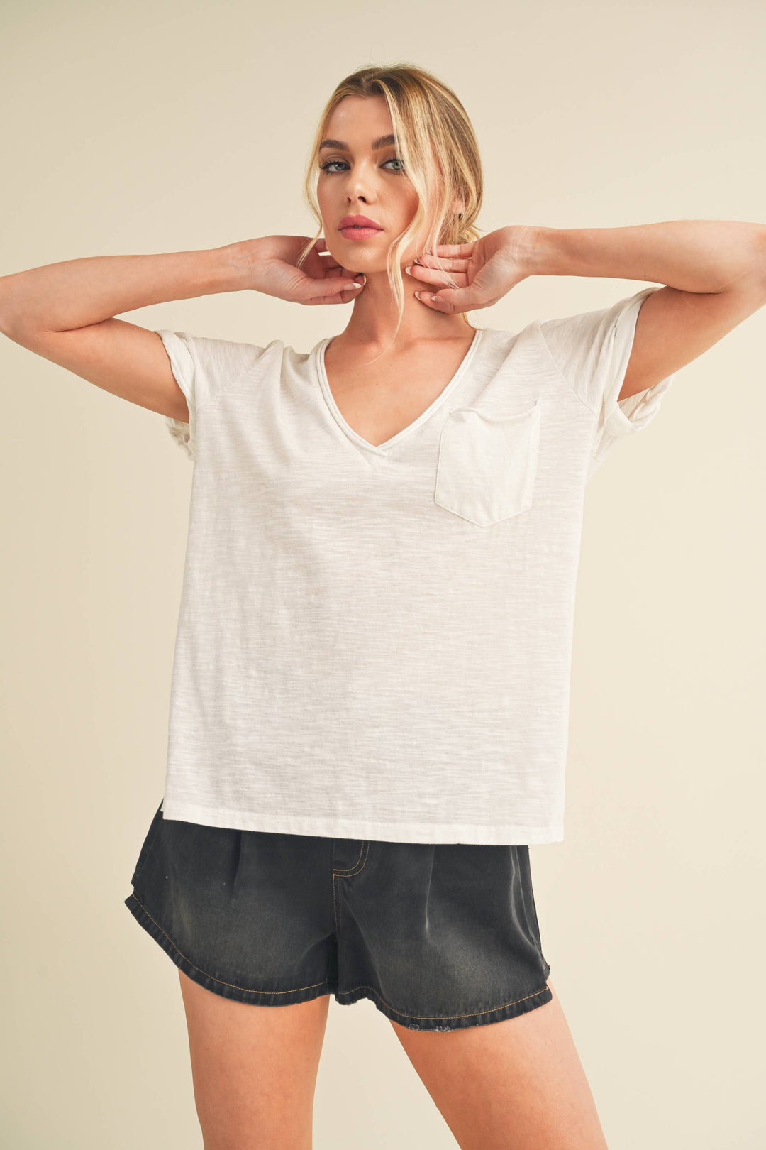 Zoie V-Neck Short Sleeve Top