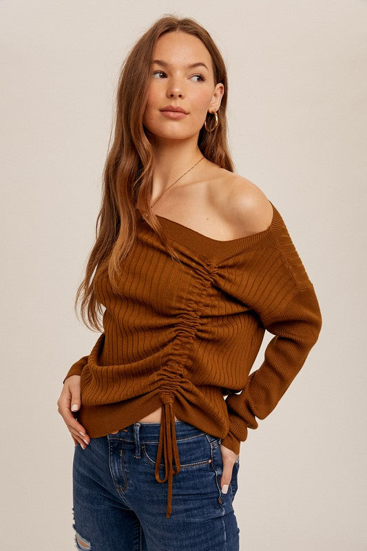 Ruched Asymmetrical Top