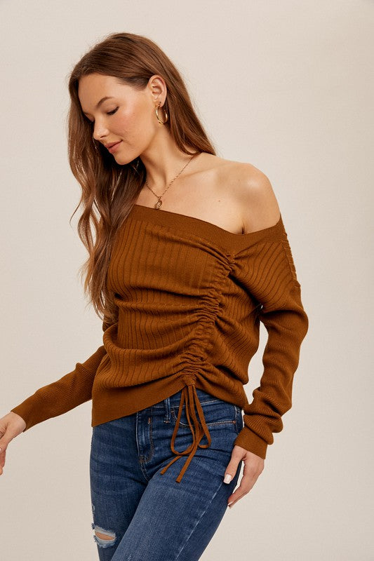 Ruched Asymmetrical Top