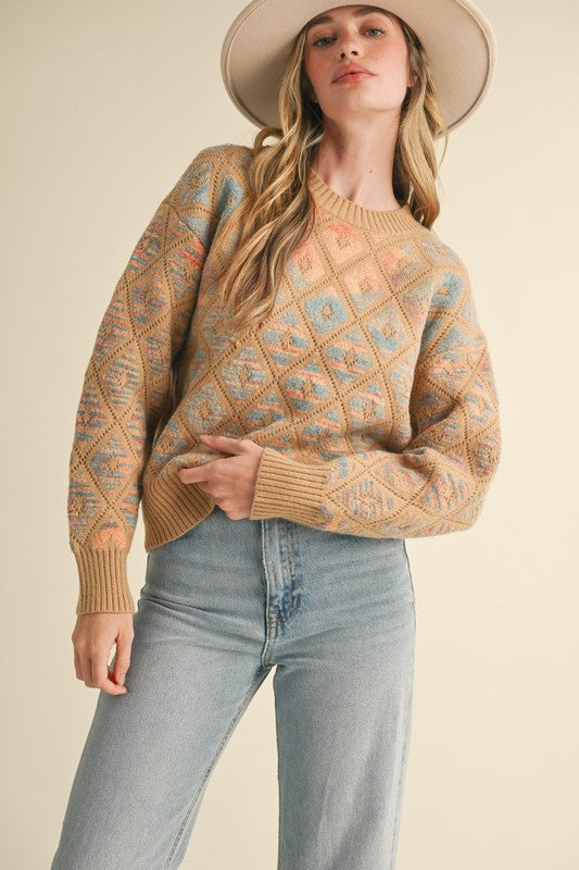 Multi Color Diamond Sweater