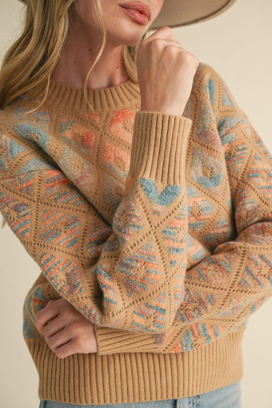 Multi Color Diamond Sweater